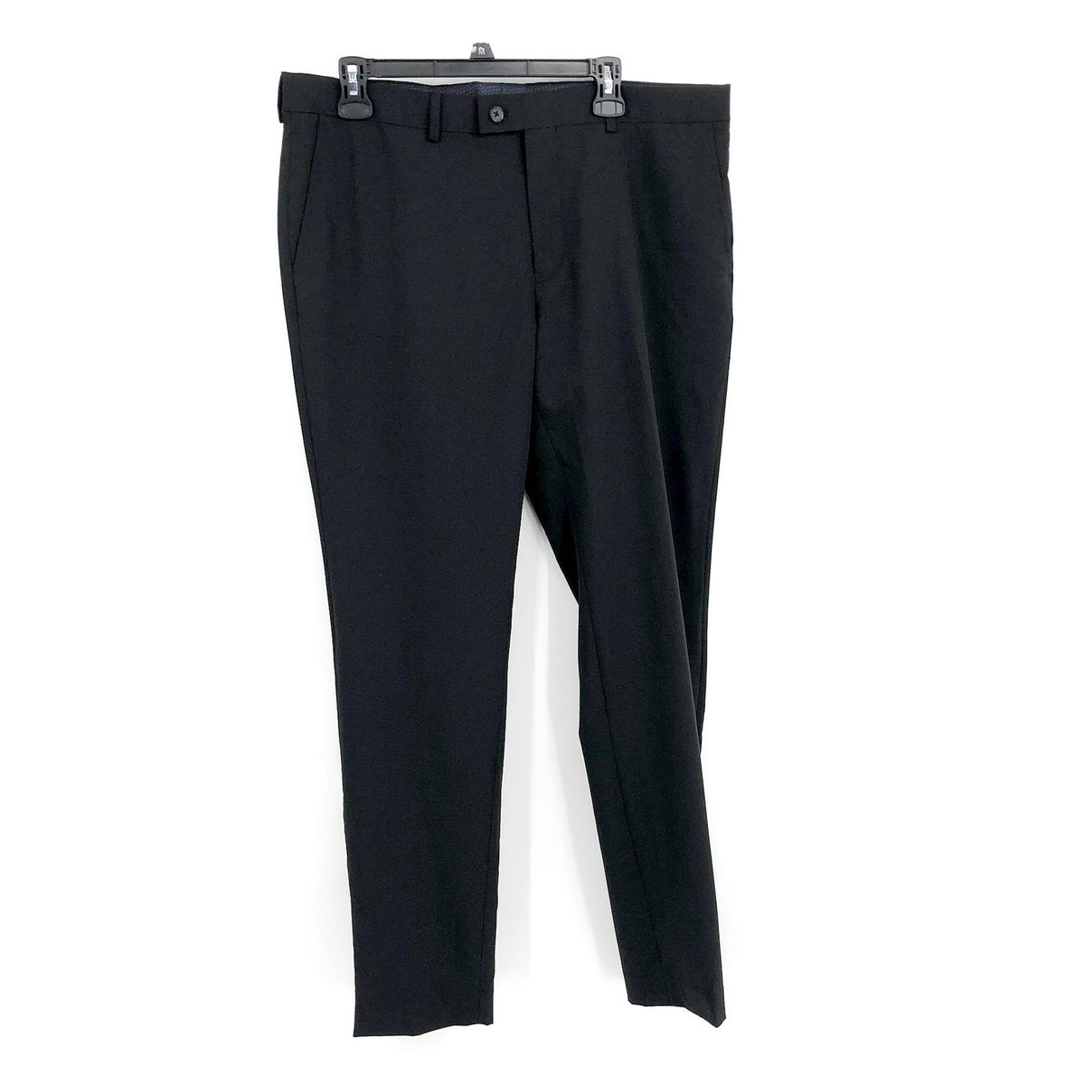 THE SAVILE ROW Men Brixton Suit Pants 36 x 33 Black Flat Front Slim Stretch NWOT