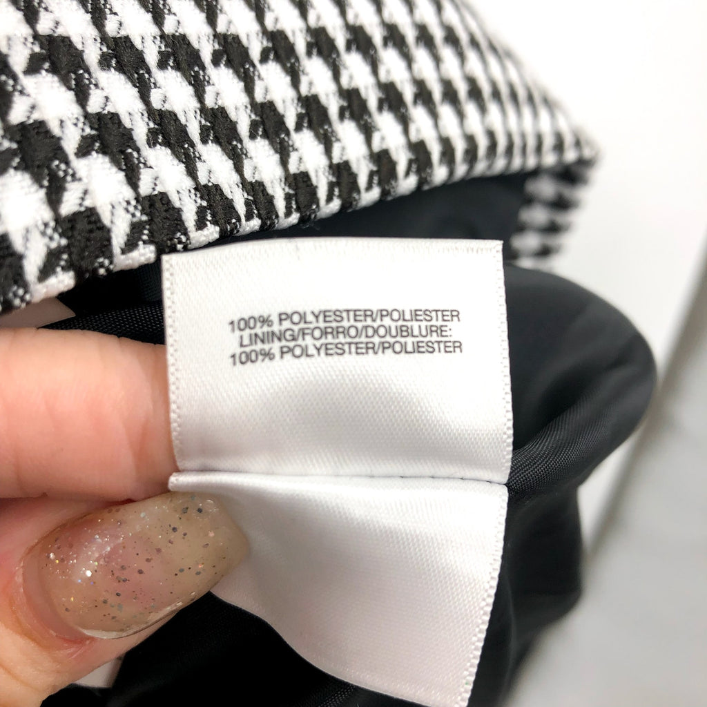 LE SUIT Women's Cropped Blazer Size 12 Black White Houndstooth Check NWT