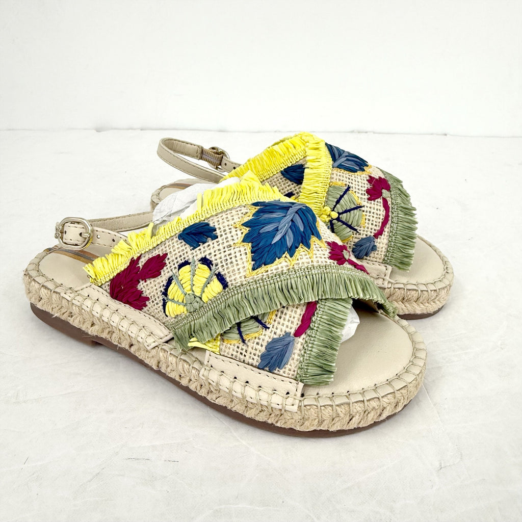 Sam Edelman Kids Kayden Slingback Sandal US 1 M Beige Multicolor Leather NIB