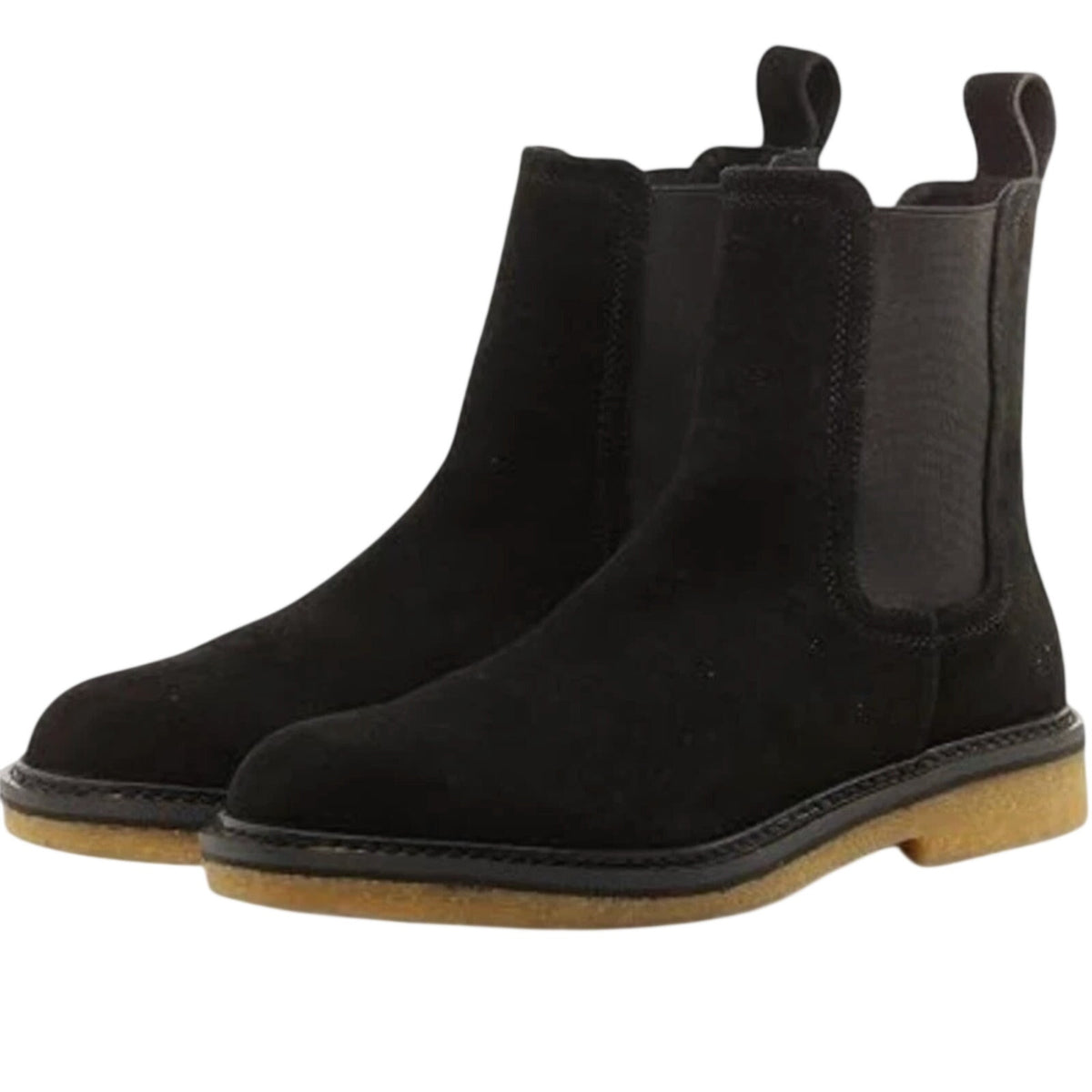 Saint Morta Mens Chunky Chelsea Boots Size 10 EU 44 Black Suede Gum NIB