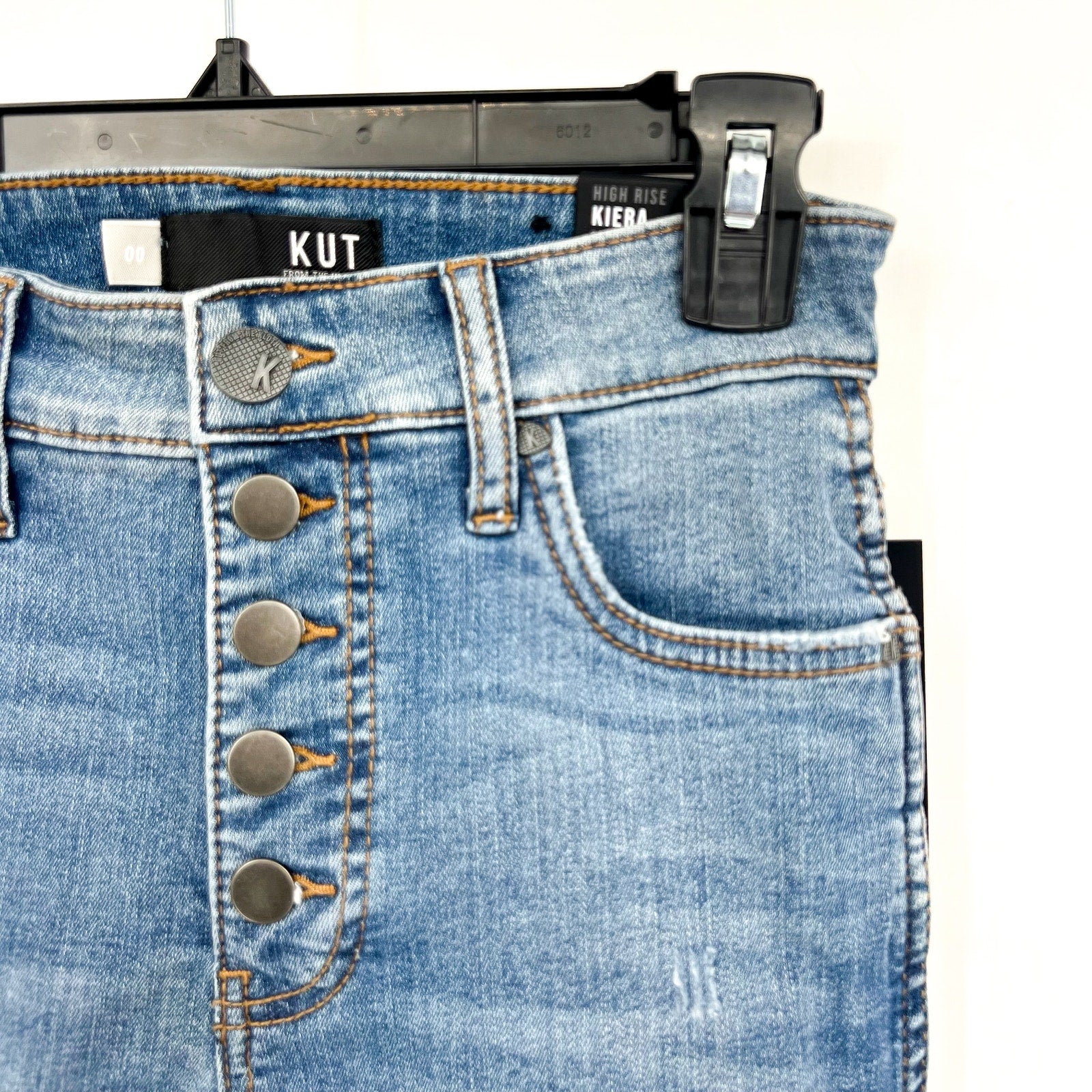 KUT FROM THE KLOTH Donna Ankle Skinny Jeans Size 0 Blue Distressed High-Rise NWT