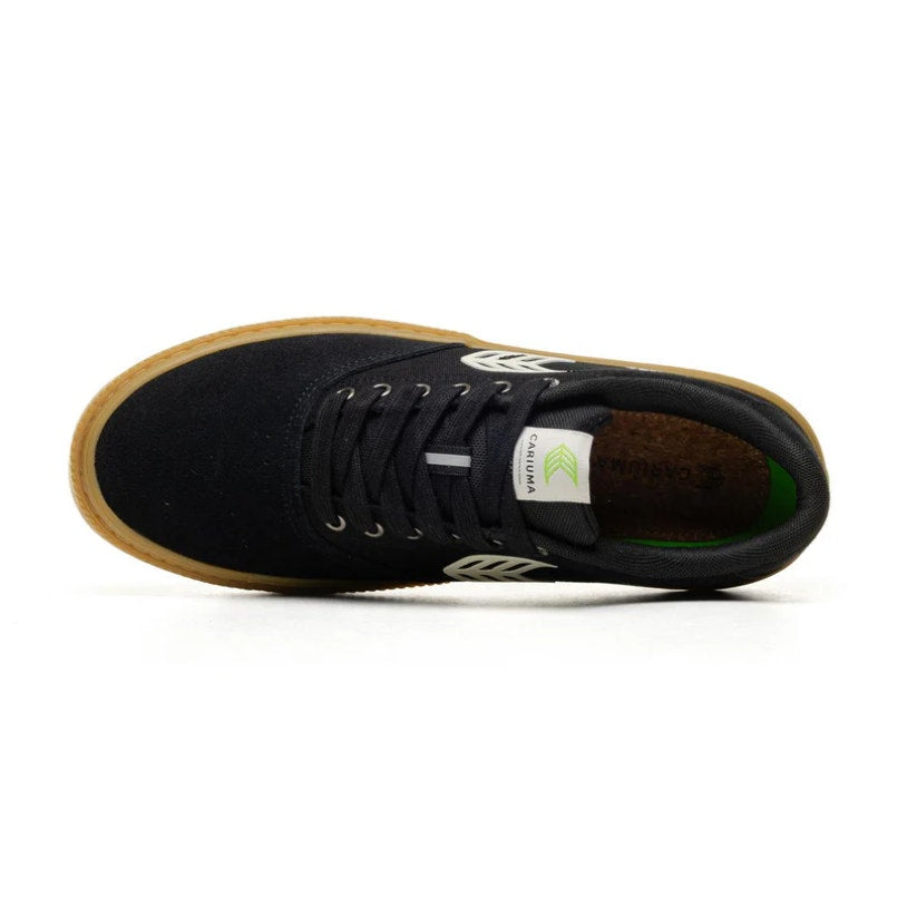 Cariuma Womens Naioca Pro Skate Low Sneakers US 7 Black Gum Canvas Suede NIB