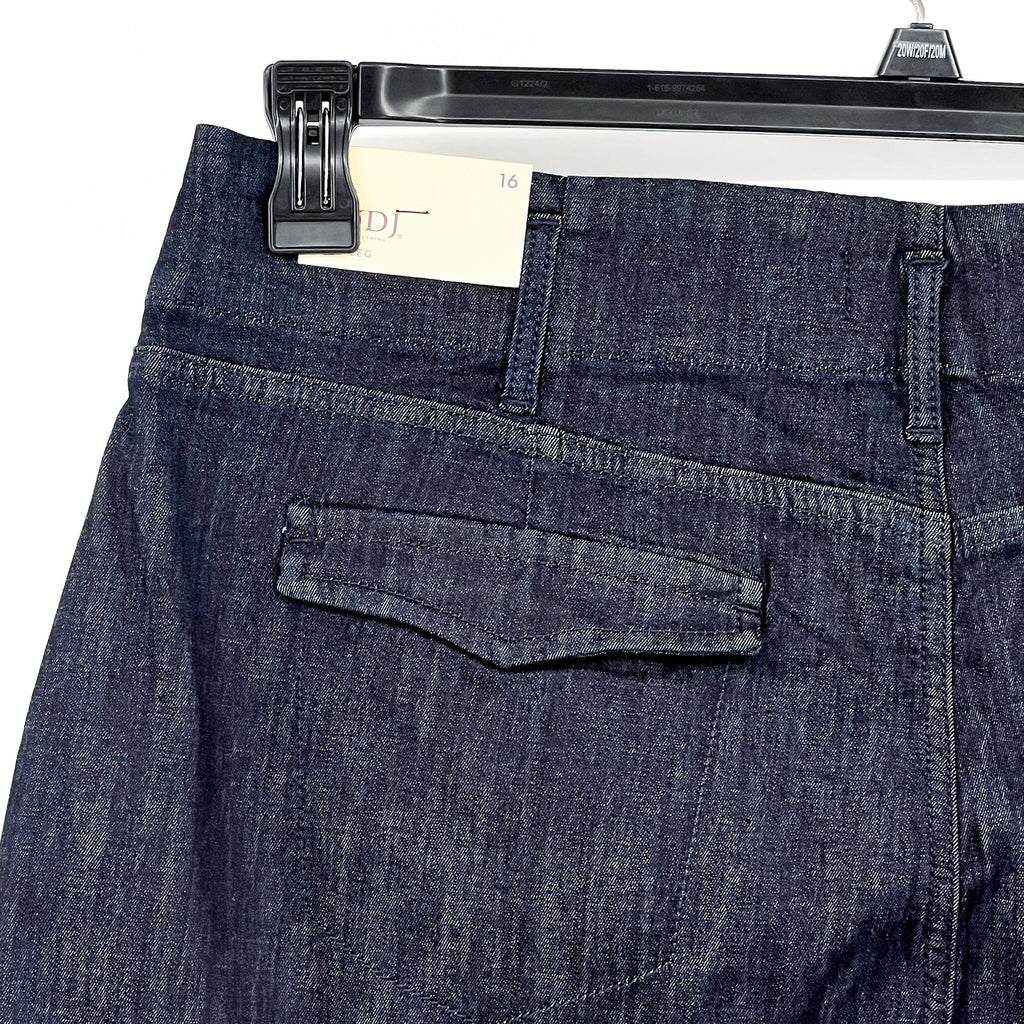 NYDJ Women's Mona Wide Leg Ankle Trouser Jeans Size 16 Deep Blue Rinse NWT
