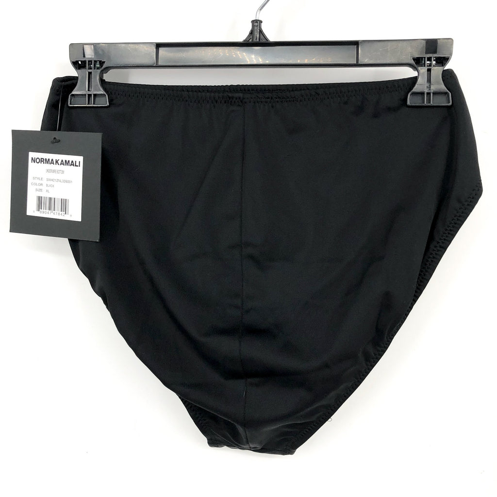 NORMA KAMALI Women's Underwire Bikini Bottom XL Black High Waist NWT