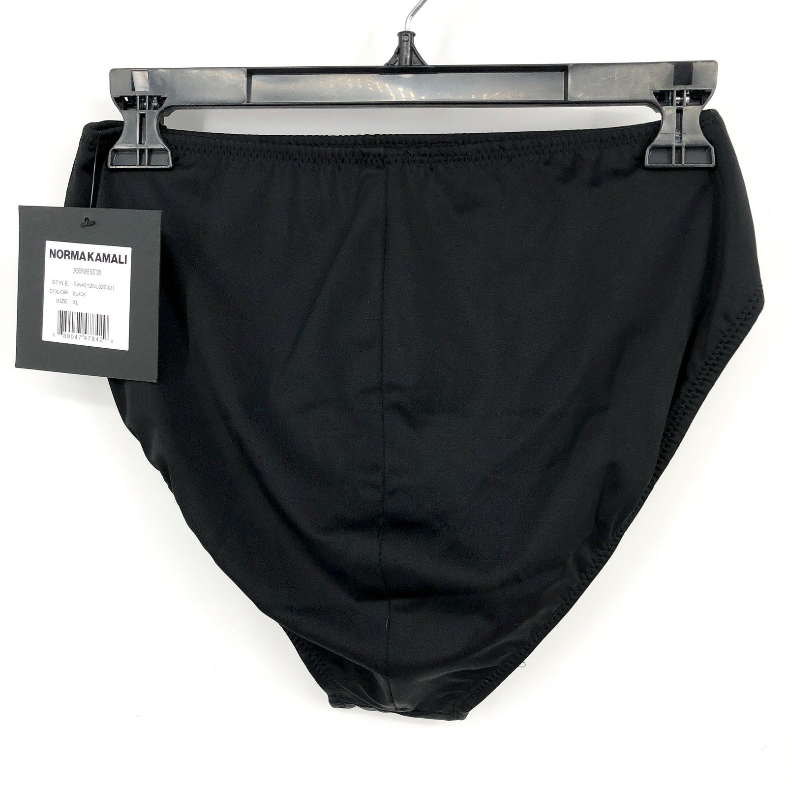 NORMA KAMALI Women's Underwire Bikini Bottom XL Black High Waist NWT