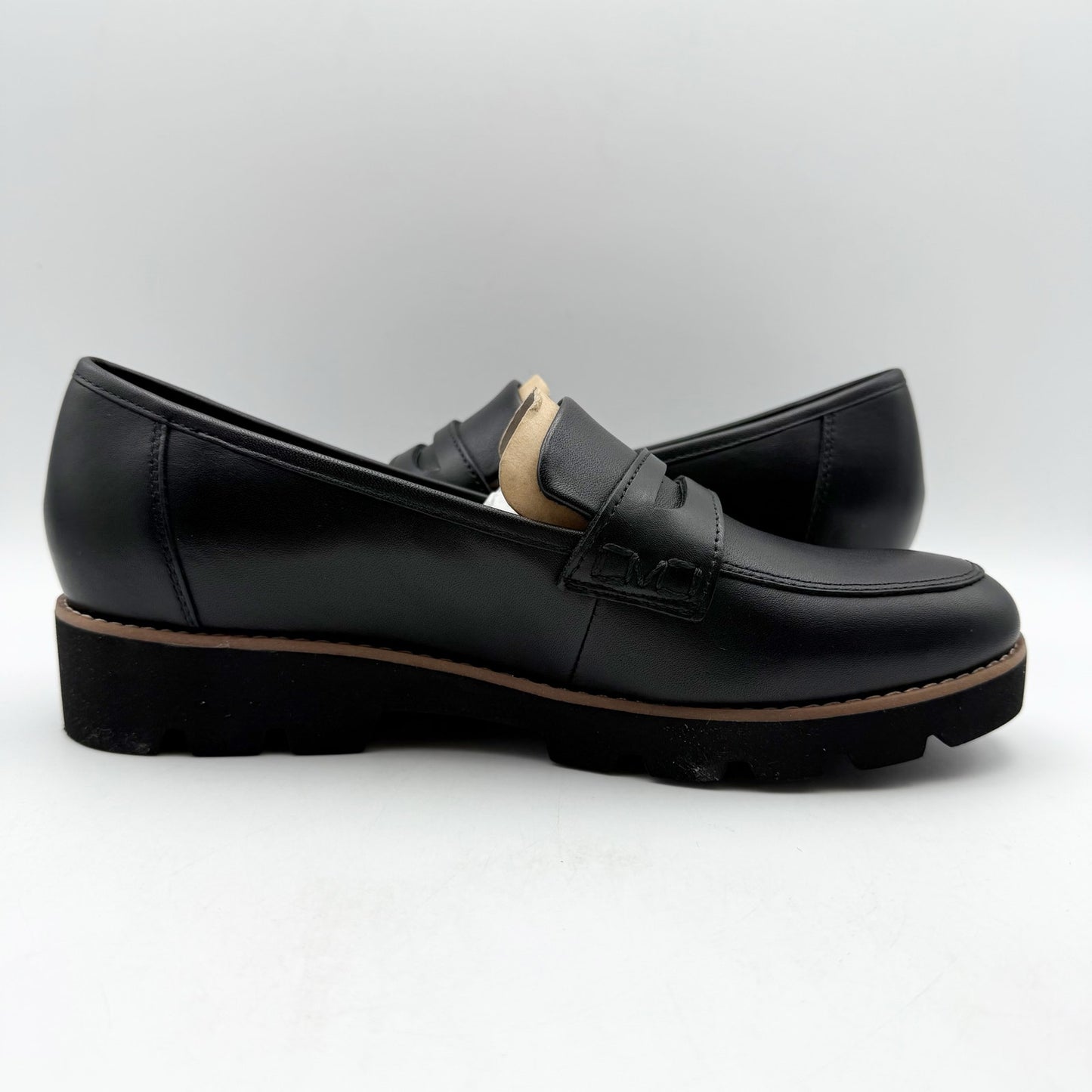 Vionic Womens Cheryl ll Loafers US 7 Wide EU 37 Black Leather NIB