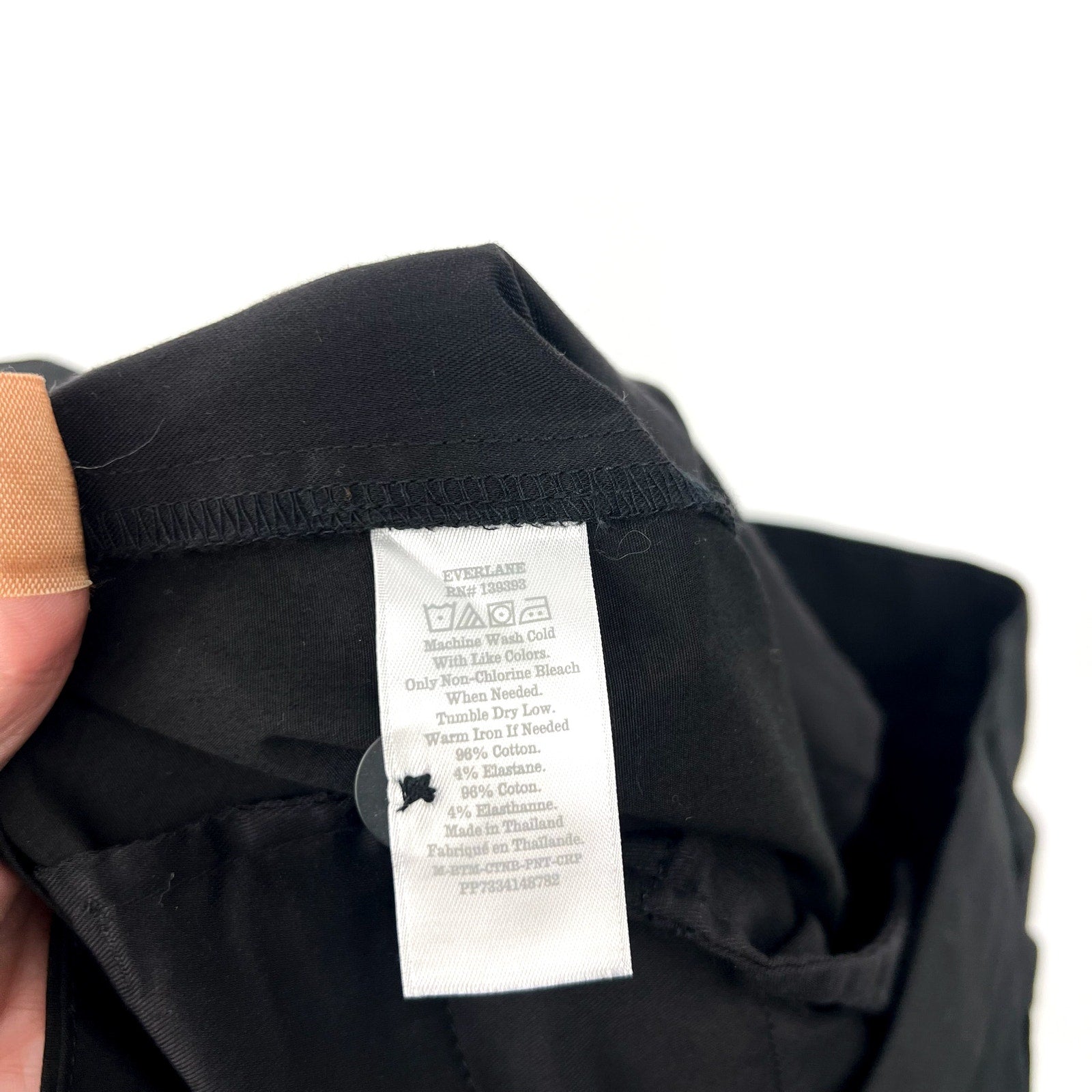 EVERLANE Mens The Air Chino Pants 31x30 Black Stretch Cotton Poplin Slim Fit NWT