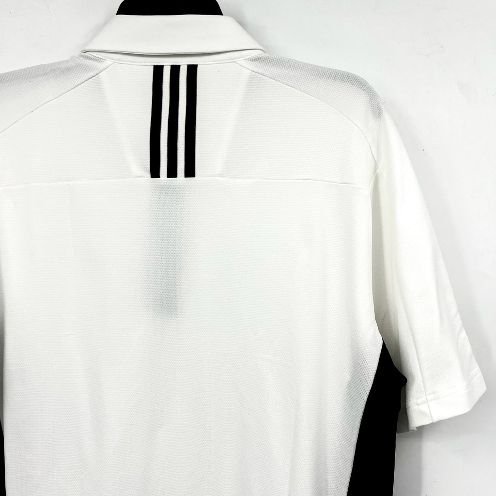 ADIDAS Men's Puremotion Colorblock 3-Stripes Polo Shirt Medium White Black NWT