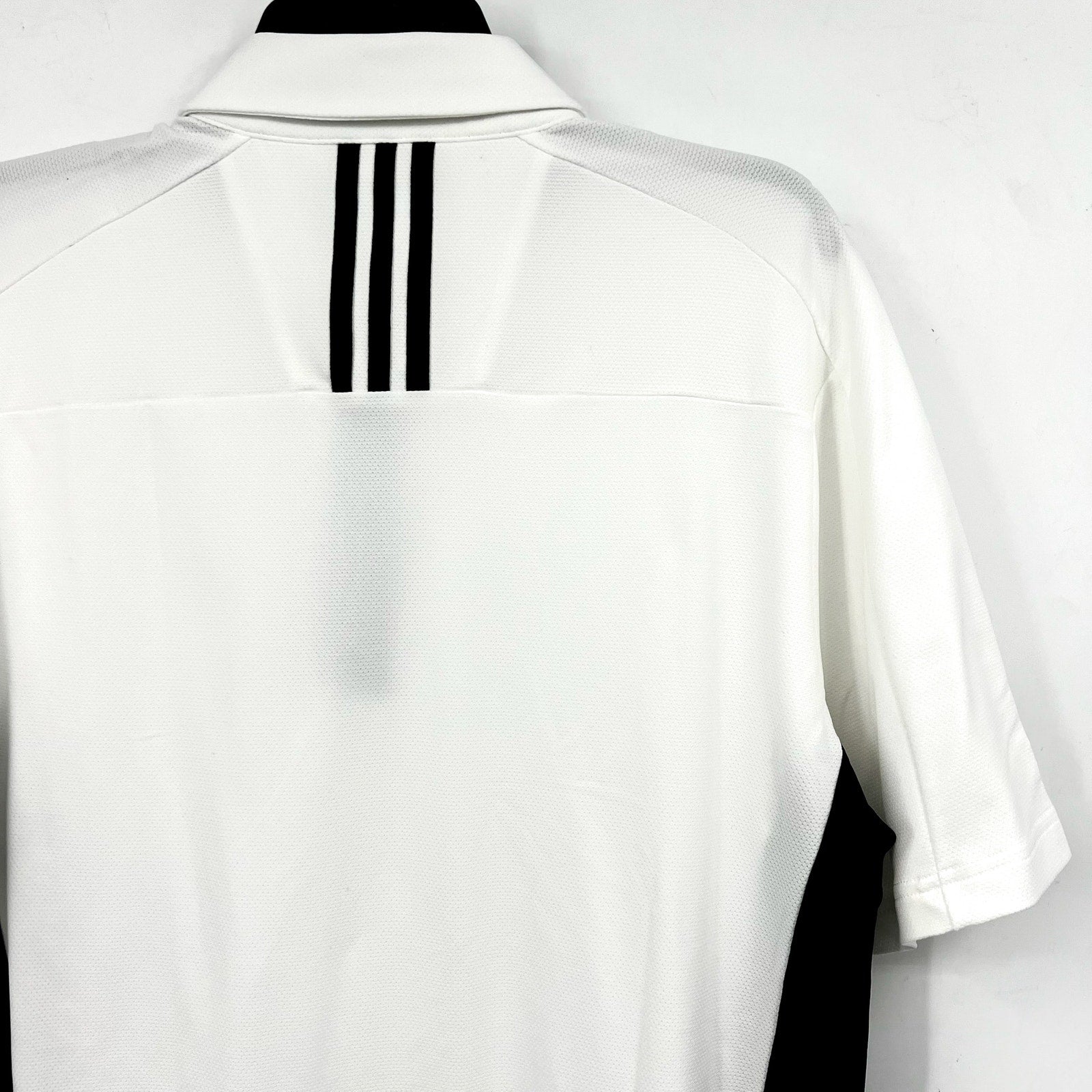 ADIDAS Men's Puremotion Colorblock 3-Stripes Polo Shirt Medium White Black NWT