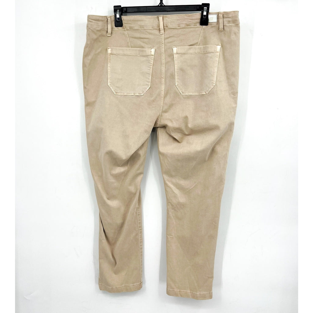 PAIGE Womens Mayslie Ankle Utility Pants Size 34 US 16 Tan Sand Twill NWT