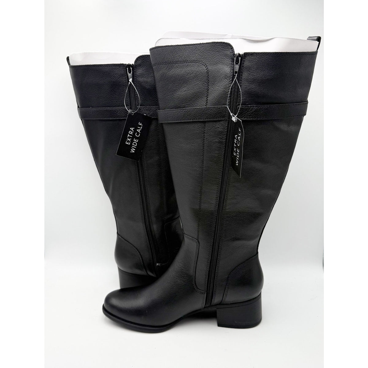 Naturalizer Womens Kenna Knee High Boots Size 9 M XWIDE CALF Black Leather NIB