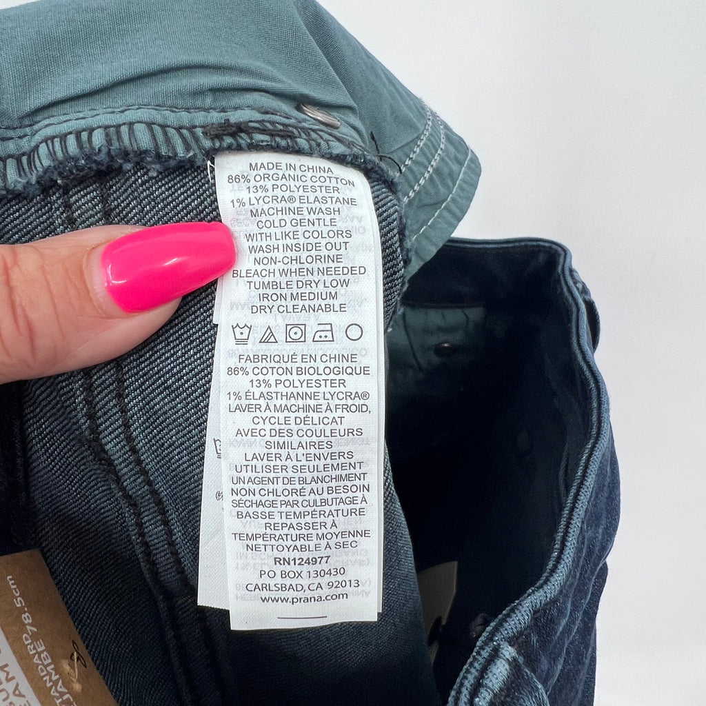 Prana Womens Sienna Skinny Jeans 28x31 US 6 Deep Blue Stretch Denim Mid Rise NWT