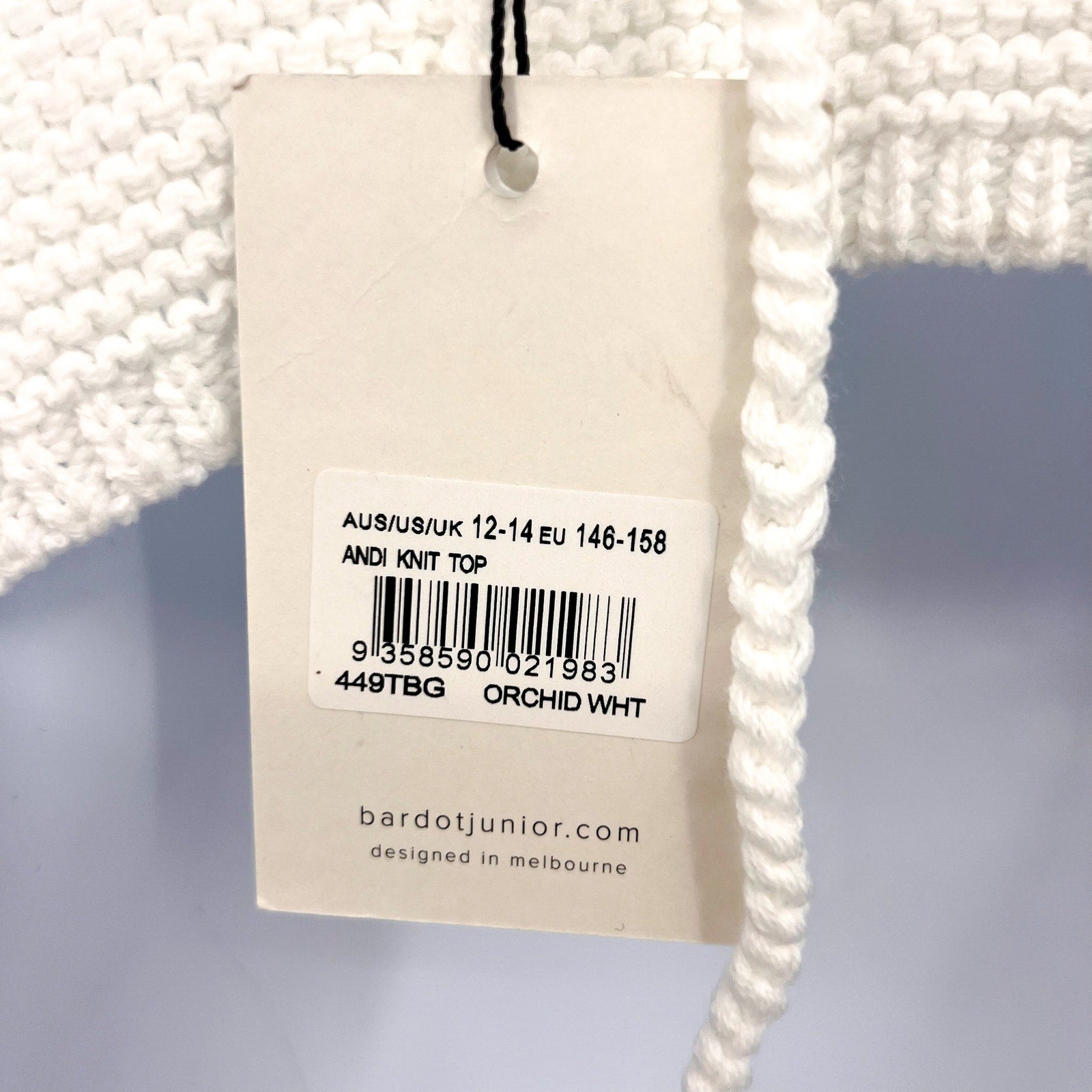 BARDOT JUNIOR Girls Andi Knit Top Size 12-14 LARGE Orchid White Tie Back NWT