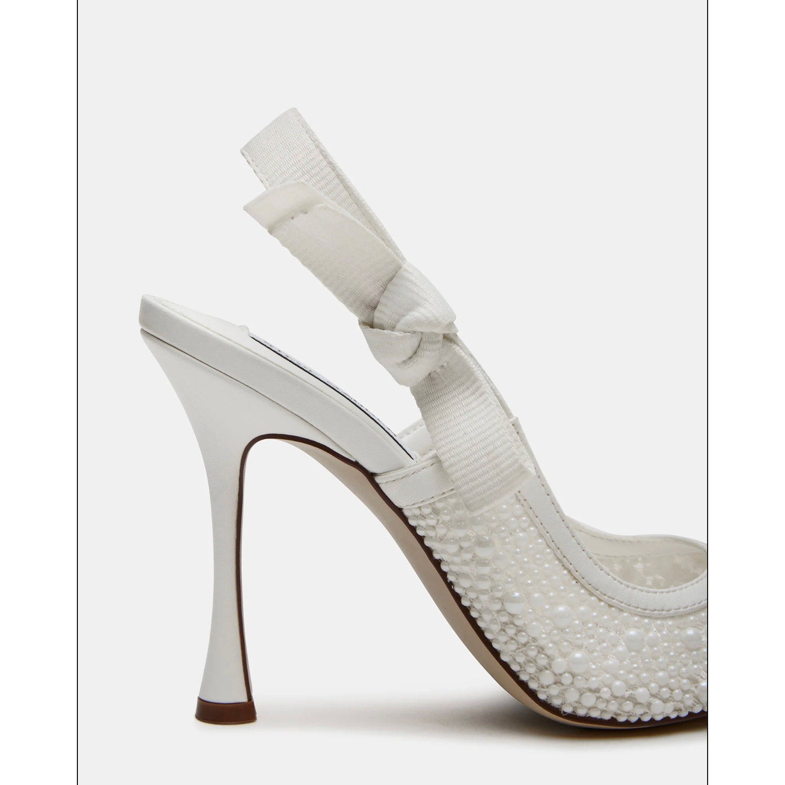 Steve Madden Womens Bri Lace Heels US 7 M EU 37.5 White Bow NWOB