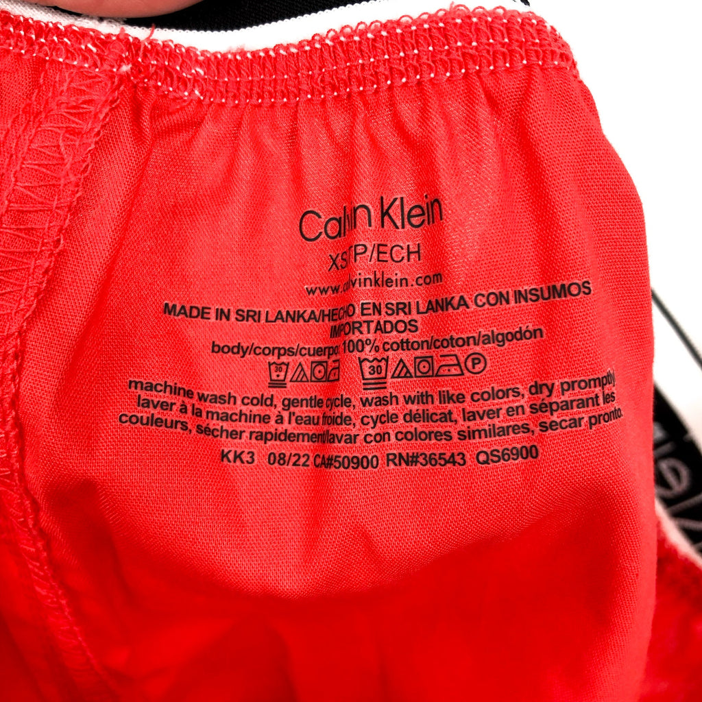 CALVIN KLEIN Womens Modern Sleep V Day Boxer Shorts XS Orange Cotton NWT