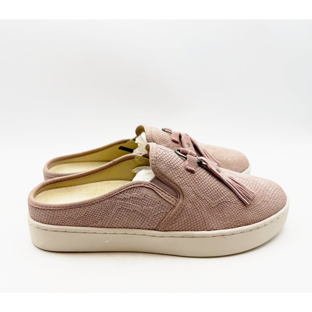 Spenco Women's Bindie Slide Slip On Shoes Size 5 Blush Pink Embossed Suede NIB