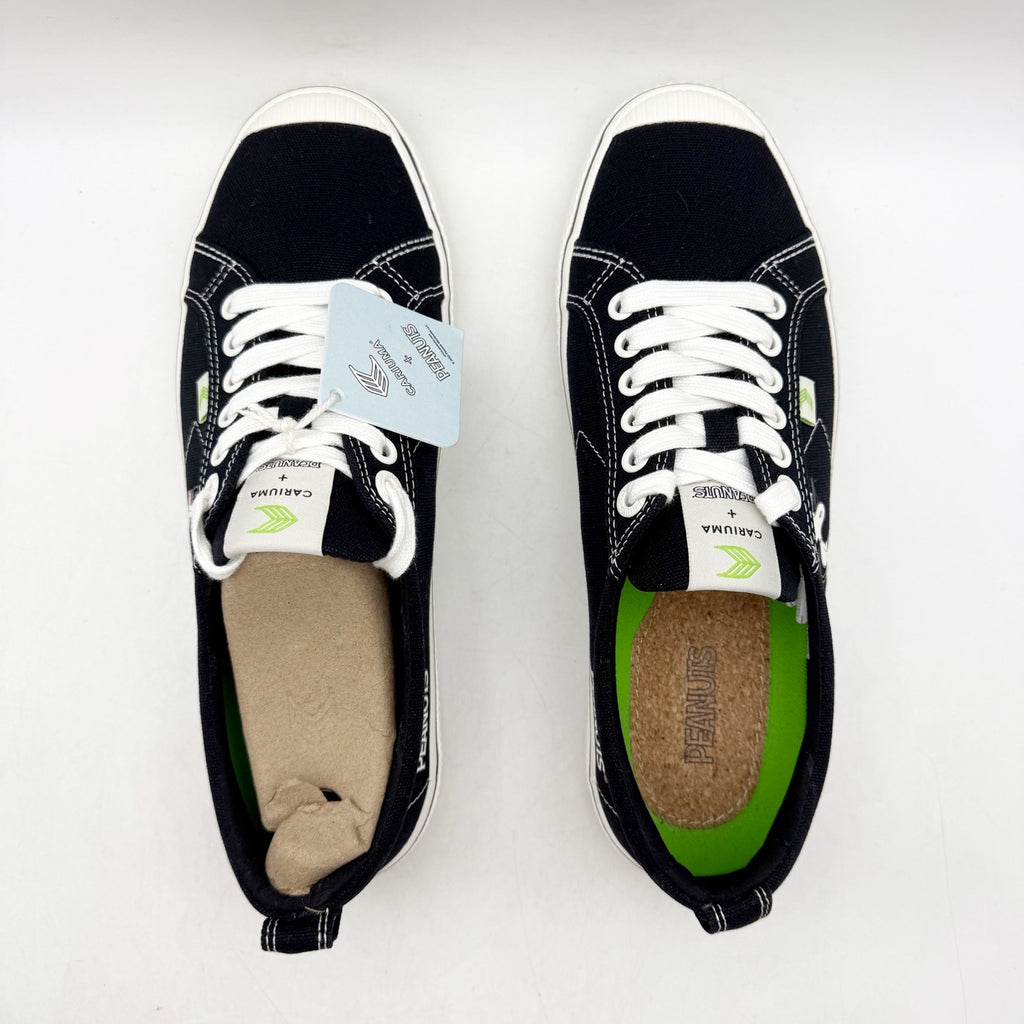 Cariuma Womens Peanuts OCA Low Canvas Sneakers US 9.5 Black Organic Cotton NWOB