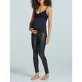 COMMANDO Women's Faux Leather Maternity Legging Large Black Belly Band NWOT