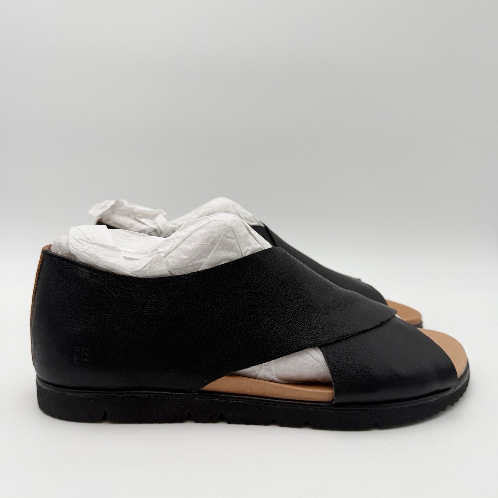 Gentle Souls Kenneth Cole Womens Leslie Sandals Size 8.5 Black Leather NIB