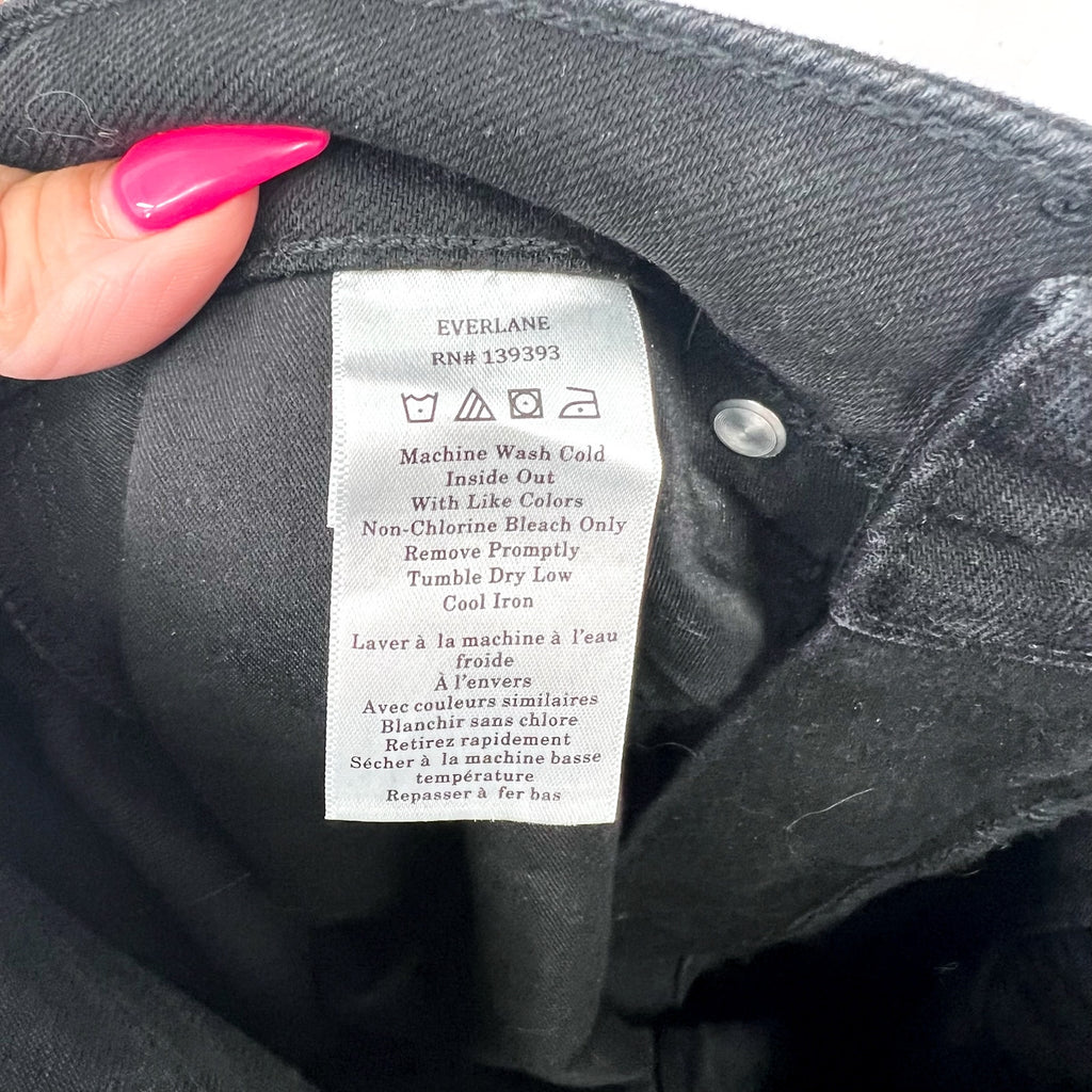 EVERLANE Women's The Curvy Way High Jeans 26x27 US 2 Black Organic Cotton NWT