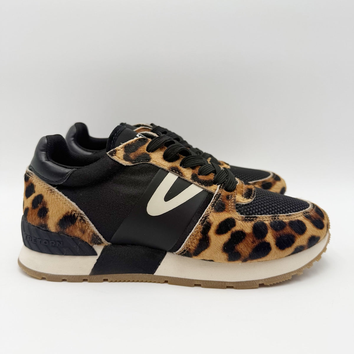 Tretorn Womens Loyola Casual Sneakers Size 5 EU 35 Leopard Black Suede NWOB