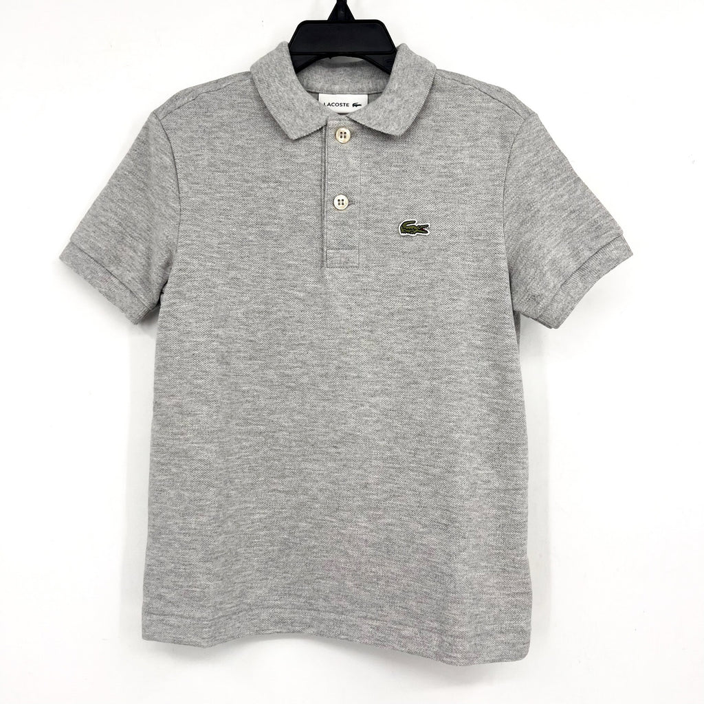 LACOSTE Kids Short Sleeve Classic Pique Polo Shirt SIZE 5 Grey NWT