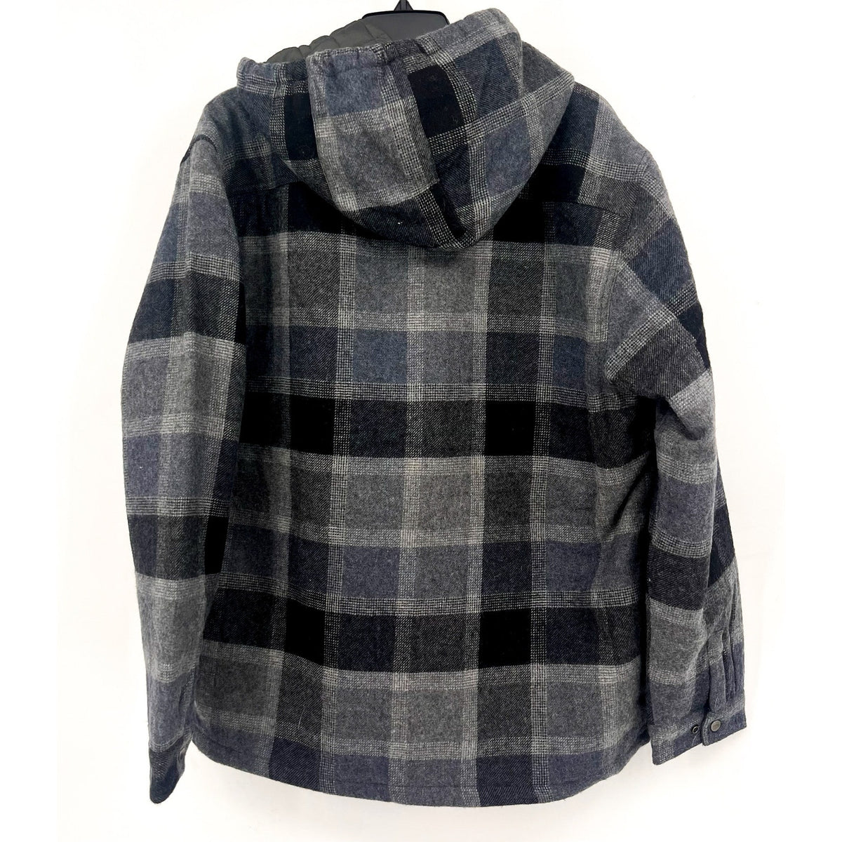PRANA Men's Asgard Hooded Flannel Shirt Jacket XXL Gray Charcoal Plaid NWT