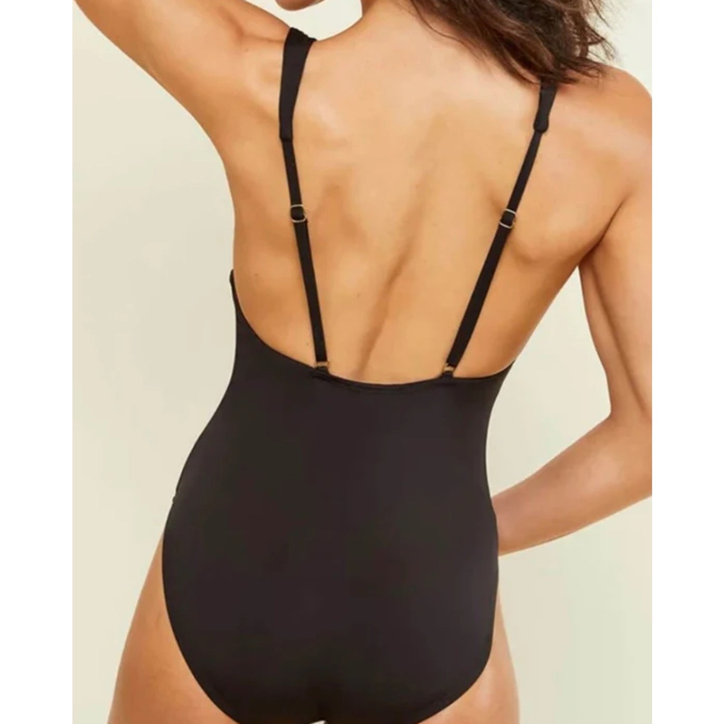 ANDIE SWIM Sardinia One Piece Plunge Swimsuit Medium Tall Black