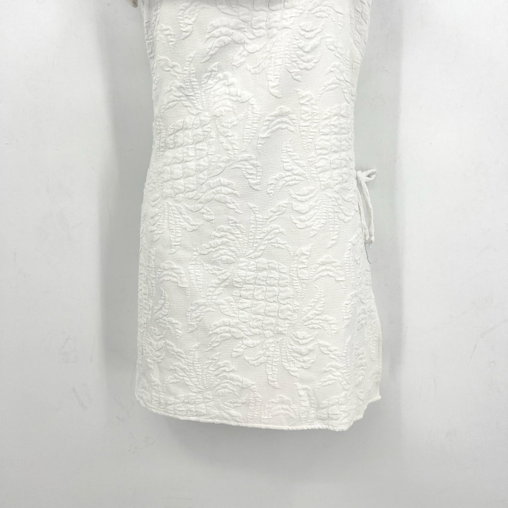 LILLY PULITZER Womens Zoya Romper Size 10 White Pineapple Pucker Jacquard NWOT
