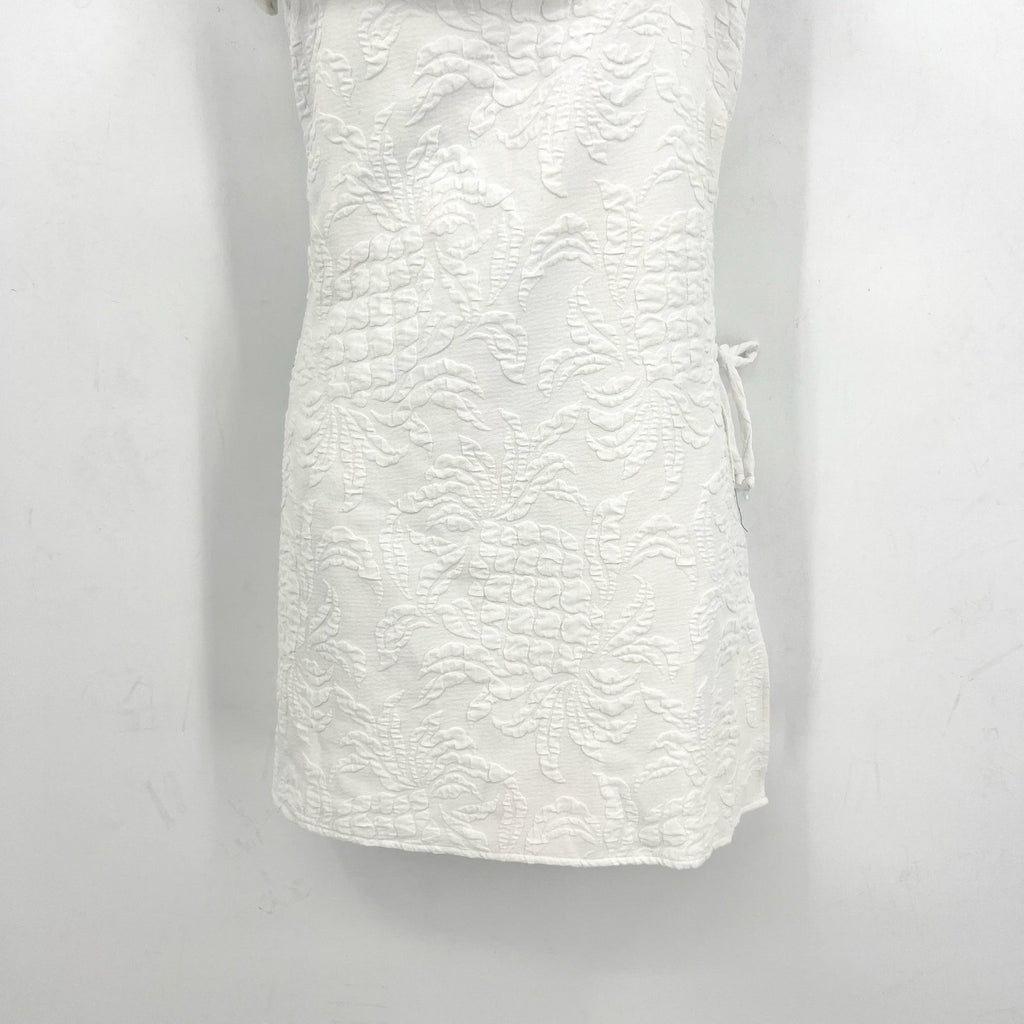 LILLY PULITZER Womens Zoya Romper Size 10 White Pineapple Pucker Jacquard NWOT
