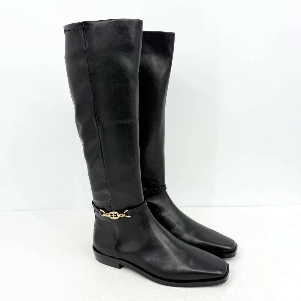 Sam Edelman Womens Clive Knee High Boots US 8 M EU 38.5 Black Leather NIB