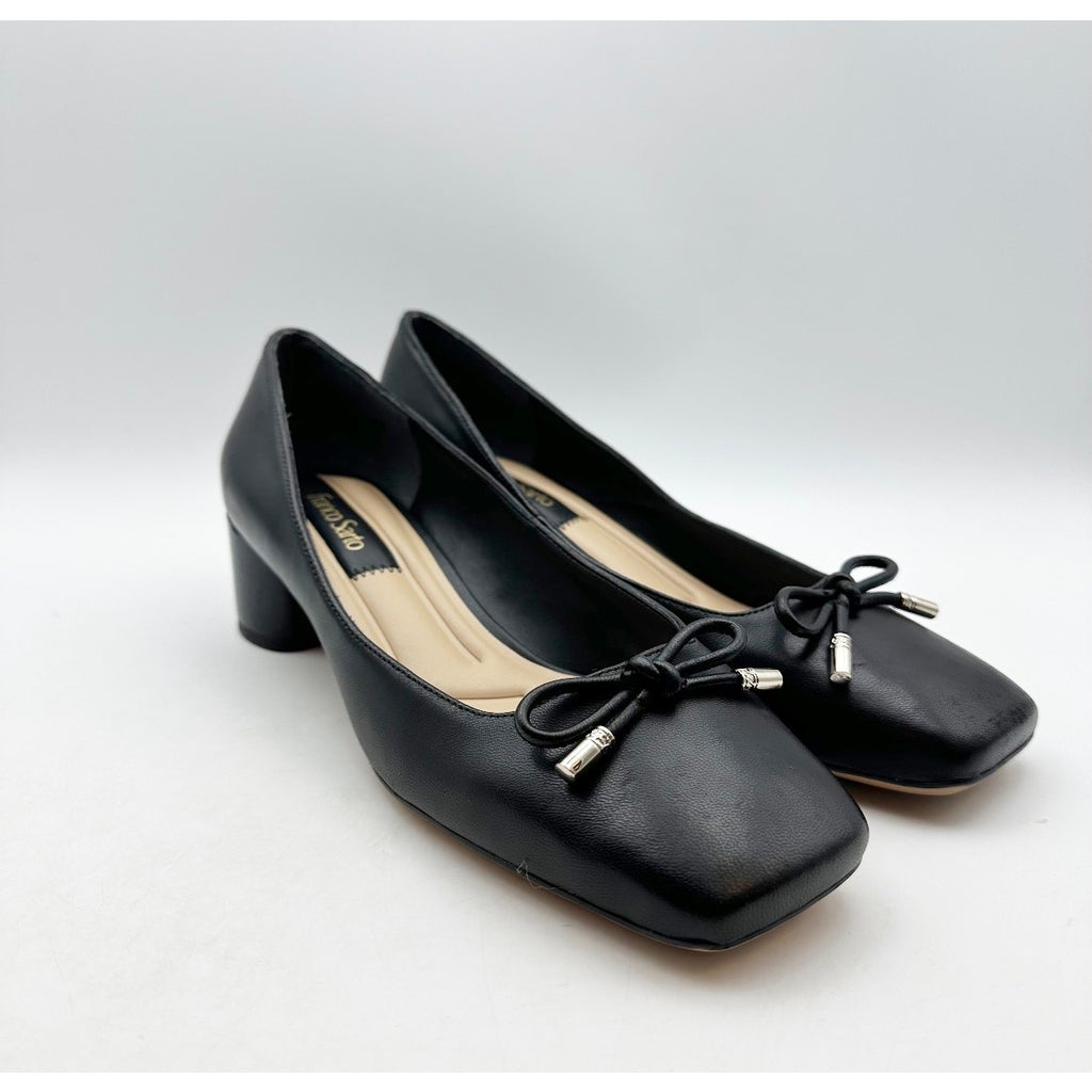 FRANCO SARTO Women's Natalia Pumps Size 7M Black Leather Slip On Heels NWOB