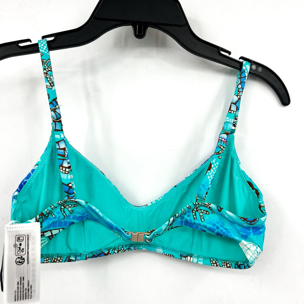 SEAFOLLY Women's La Mer Bralette Bikini Top Size 10 Aquatic Blue Swim NWT