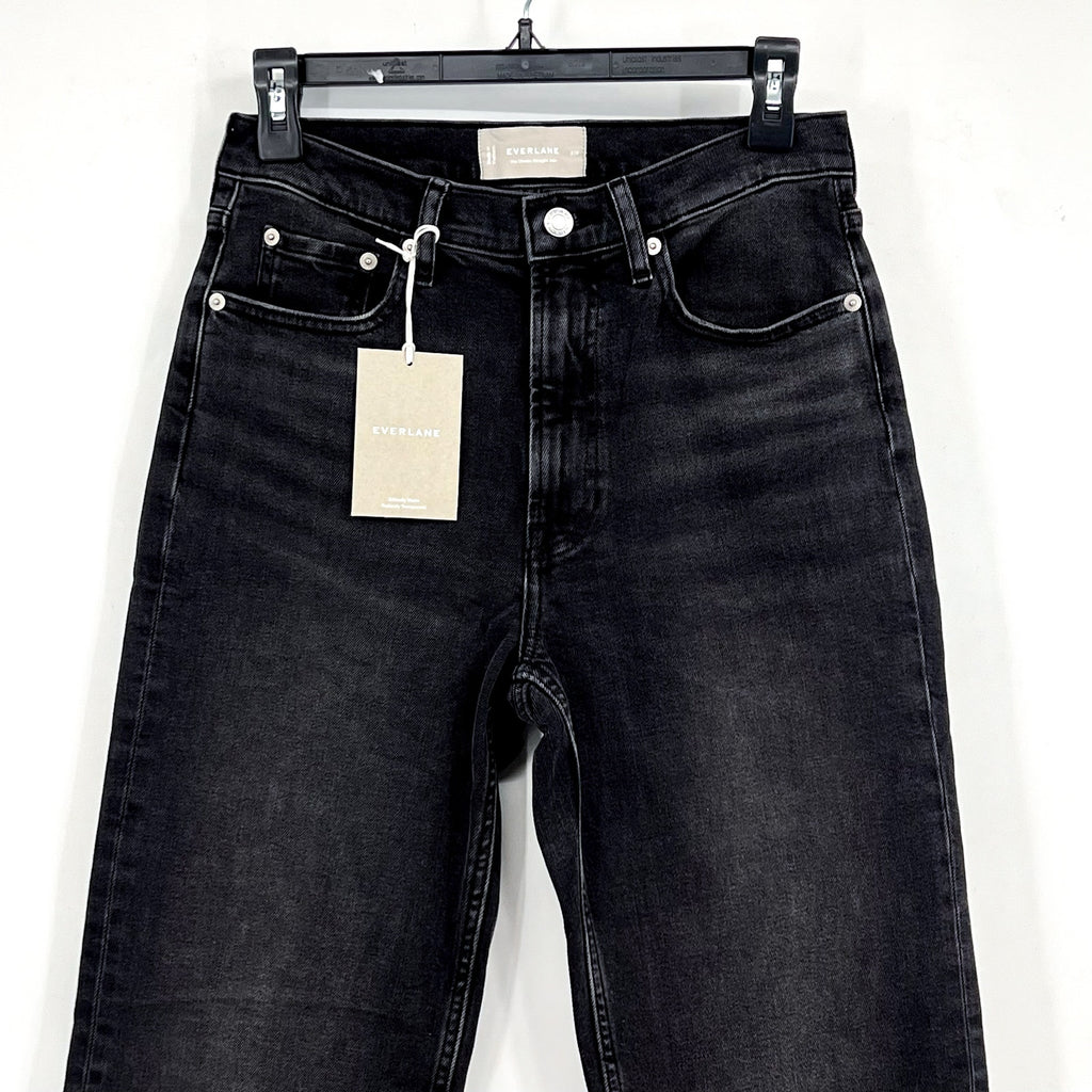 EVERLANE Women's The Cheeky Straight Jeans 27R US 4 Washed Black Stretch NWT