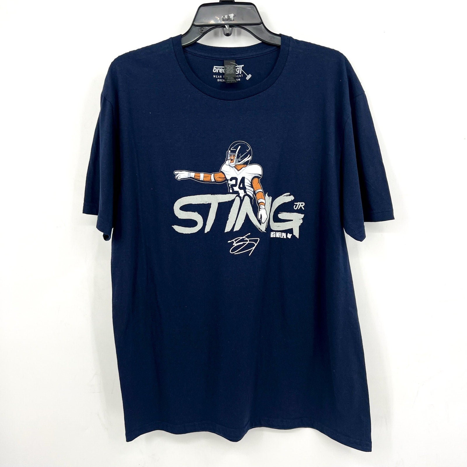 BREAKING T MENS Houston Texans Derek Stingley Jr T-shirt 2XL Navy Blue NWOT