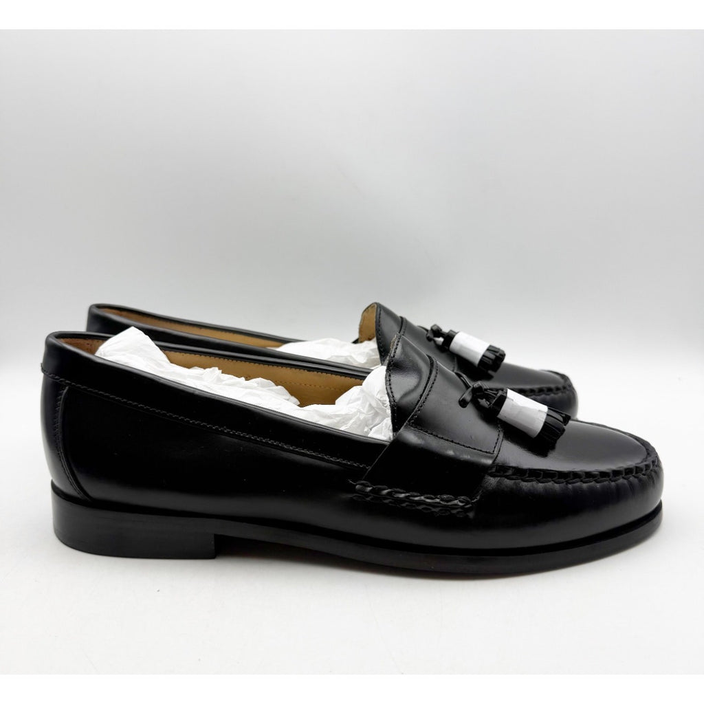 JOHNSTON & MURPHY Mens Hayes Tassel Dress Loafers Size 11.5 Black Leather NWOB