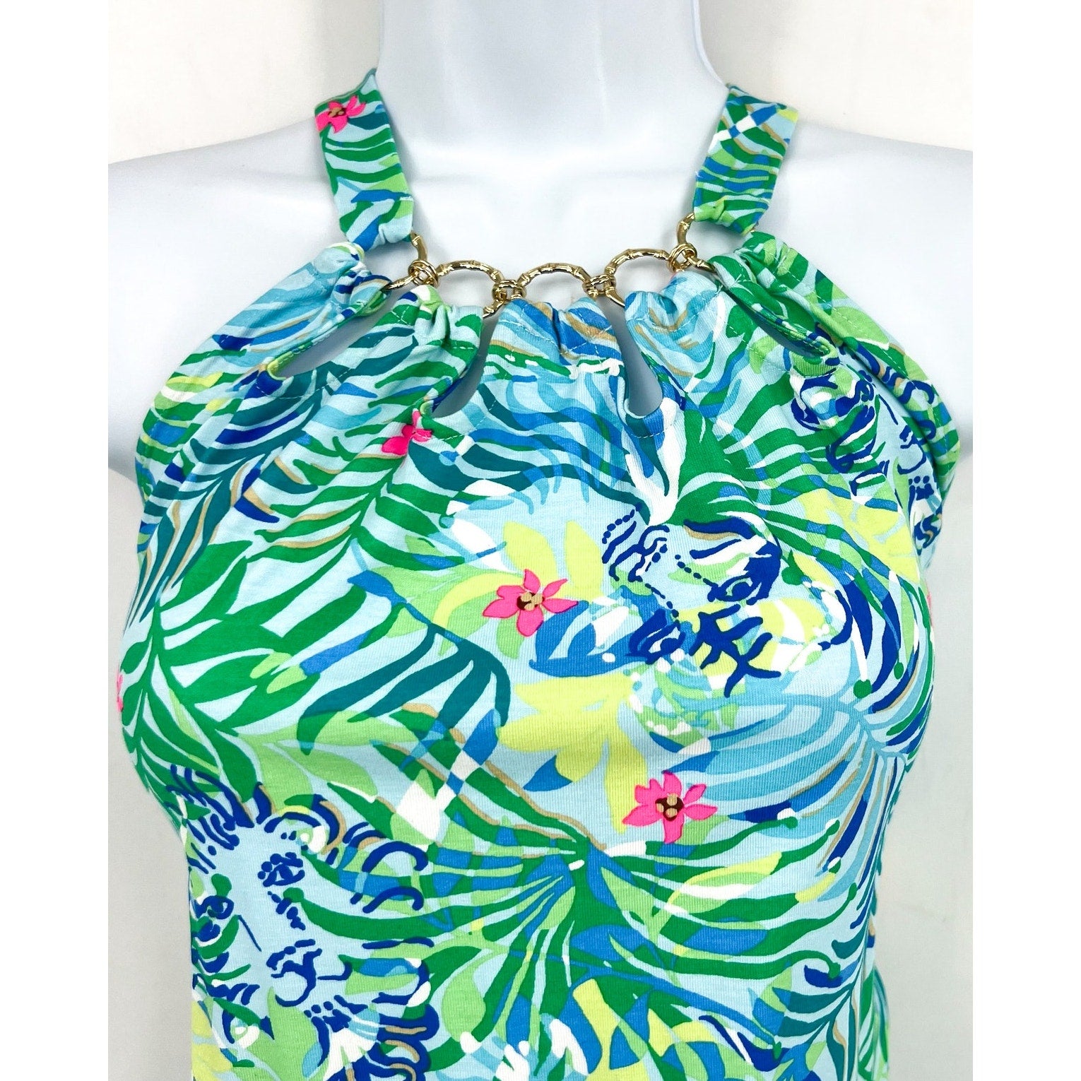 LILLY PULITZER Women's Shirelle Skirted Romper XS Green Via Parigi Lion NWOT