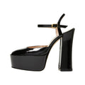 Stuart Weitzman Womens Skyhigh 145 Ankle Strap Pump US 9.5 Black Leather NWOB
