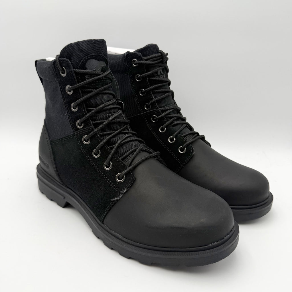 SOREL Mens Carson Six Ankle Boot US 8 EU 41 Black Leather Waterproof NIB
