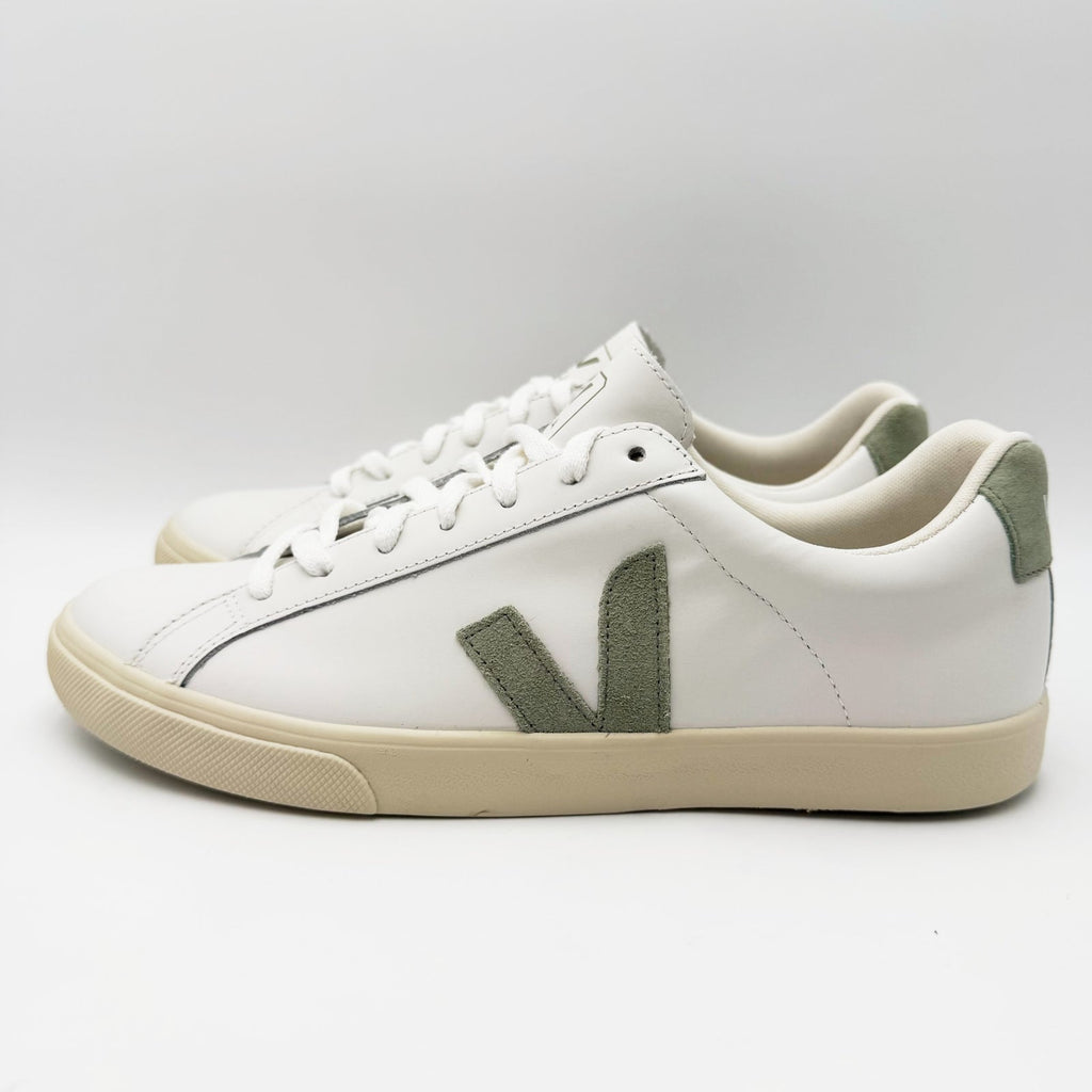 Veja Esplar Logo Casual Sneakers Womens 11 Mens 9 EU 42 White Green Leather NIB