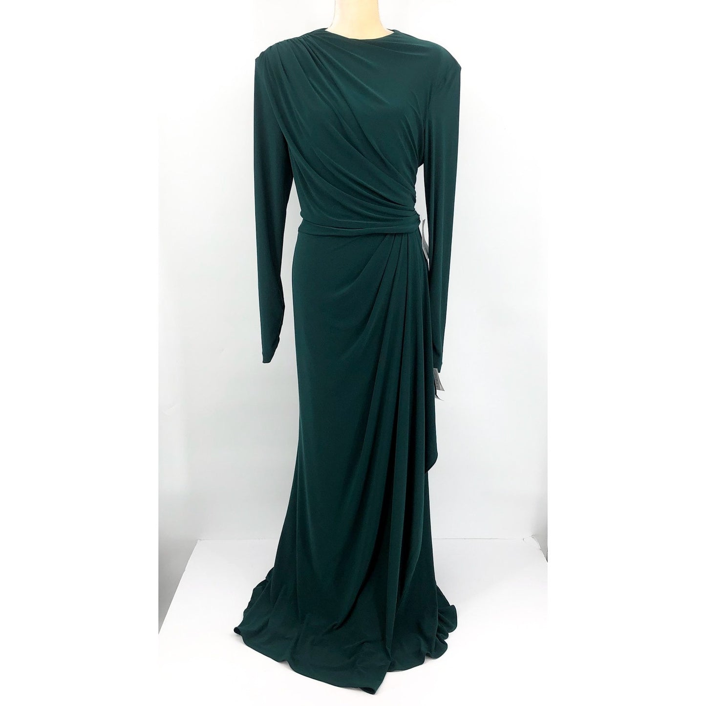 BETSY & ADAM Jeanette Long Sleeve Stretch Knit Dress Size 16 Forest Green NWT