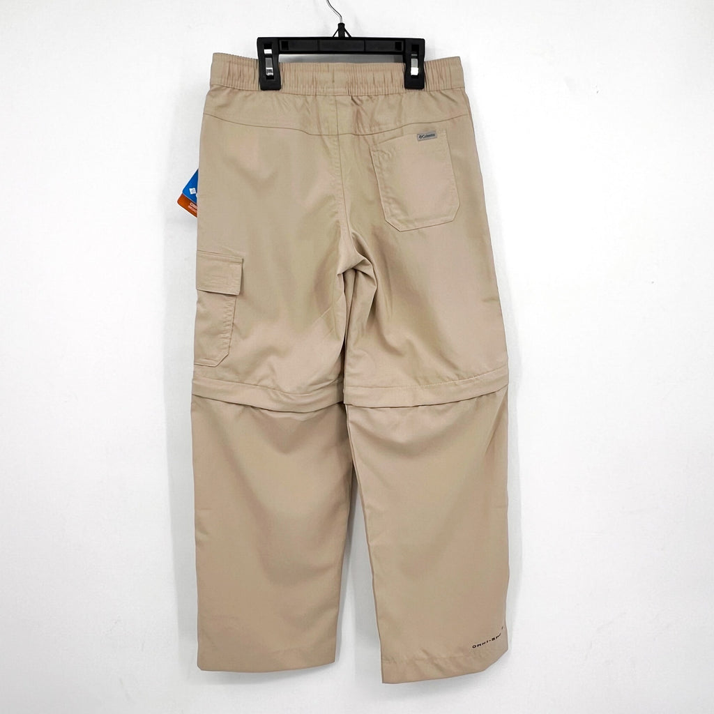 COLUMBIA Kids Silver Ridge Utility Convertible Pants Shorts Small Tan Cream NWT