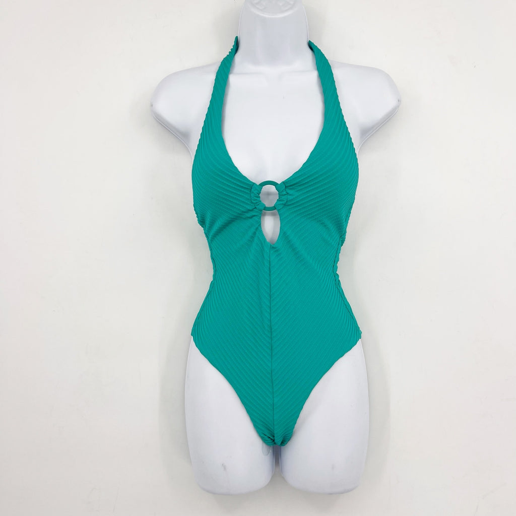 SEA LEVEL SWIM Spinnaker Halter One Piece Swimsuit Size 8 Aqua Green NWT