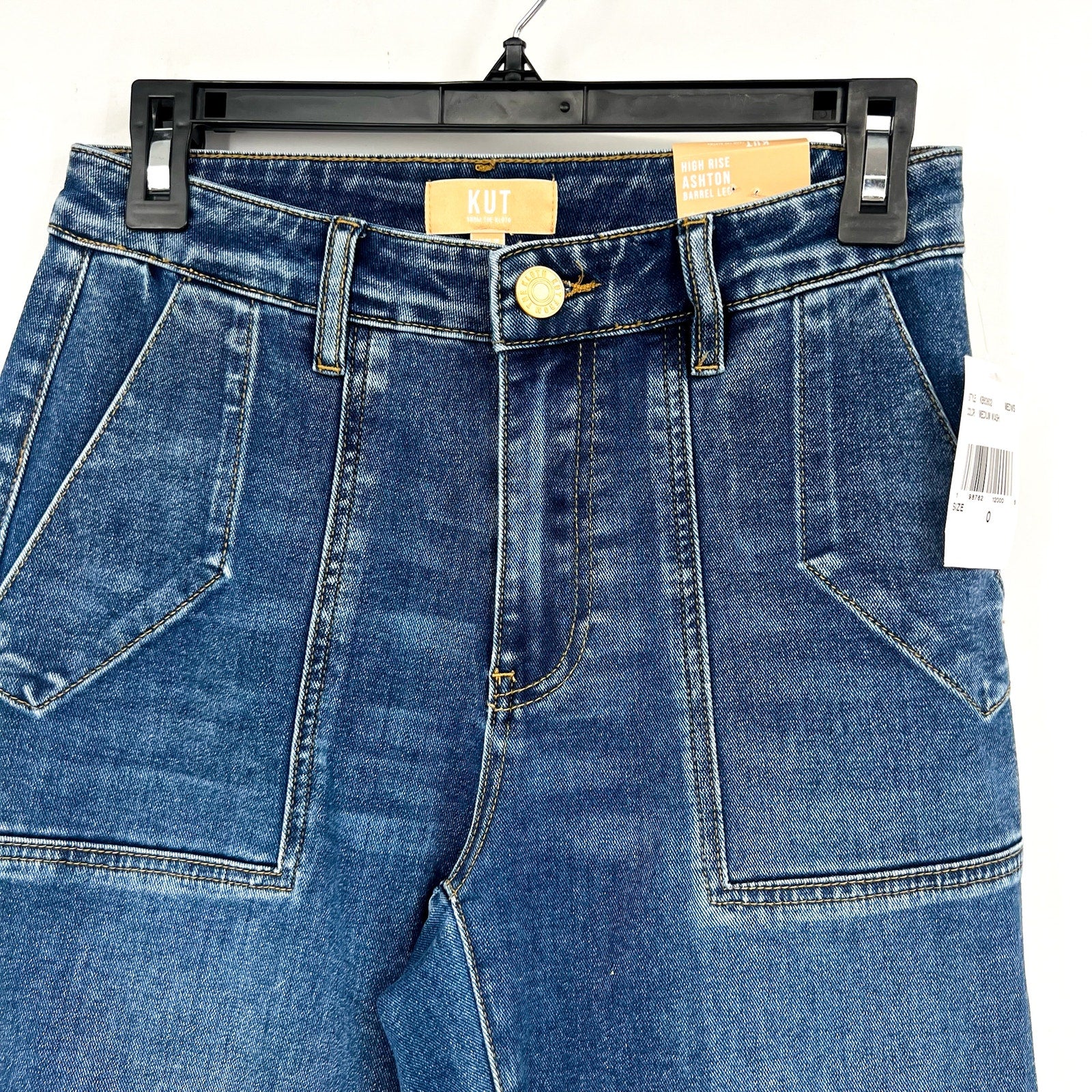 KUT FROM THE KLOTH Women's Ashton Barrel Leg Jeans Size 0 Blue Medium Wash NWT