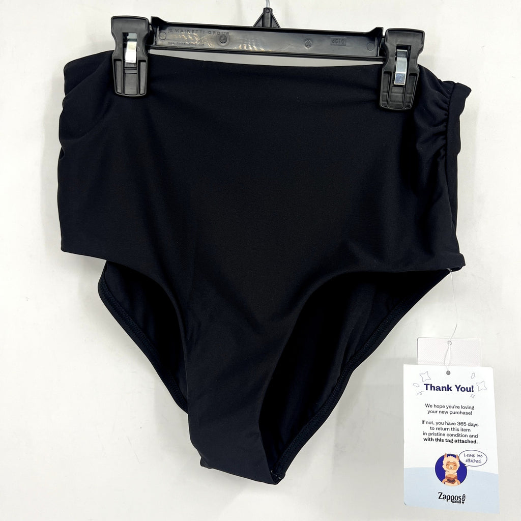 SUNSETS Women's Capri Fold-Over High Waist Bikini Bottom Small Black NWT