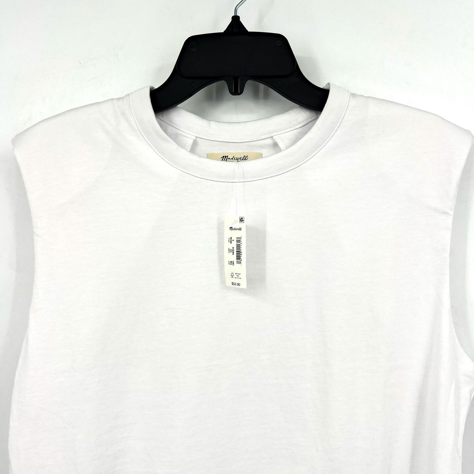 MADEWELL Women's Structured Muscle Tee Small Eyelet White Crewneck NR246 NWT