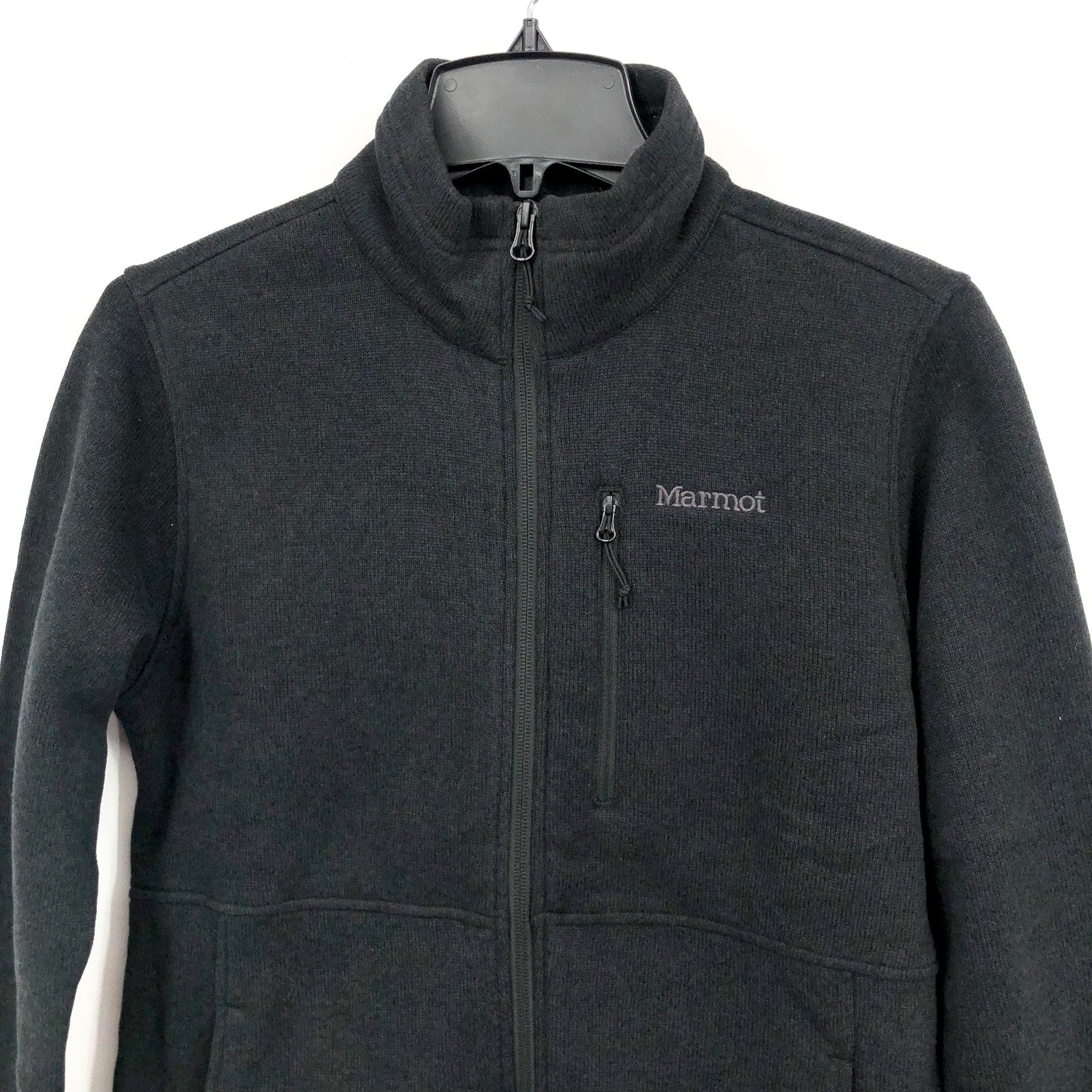 MARMOT Womens Dropline Fleece Jacket Medium Black Full Zip Outdoor Layer NWOT