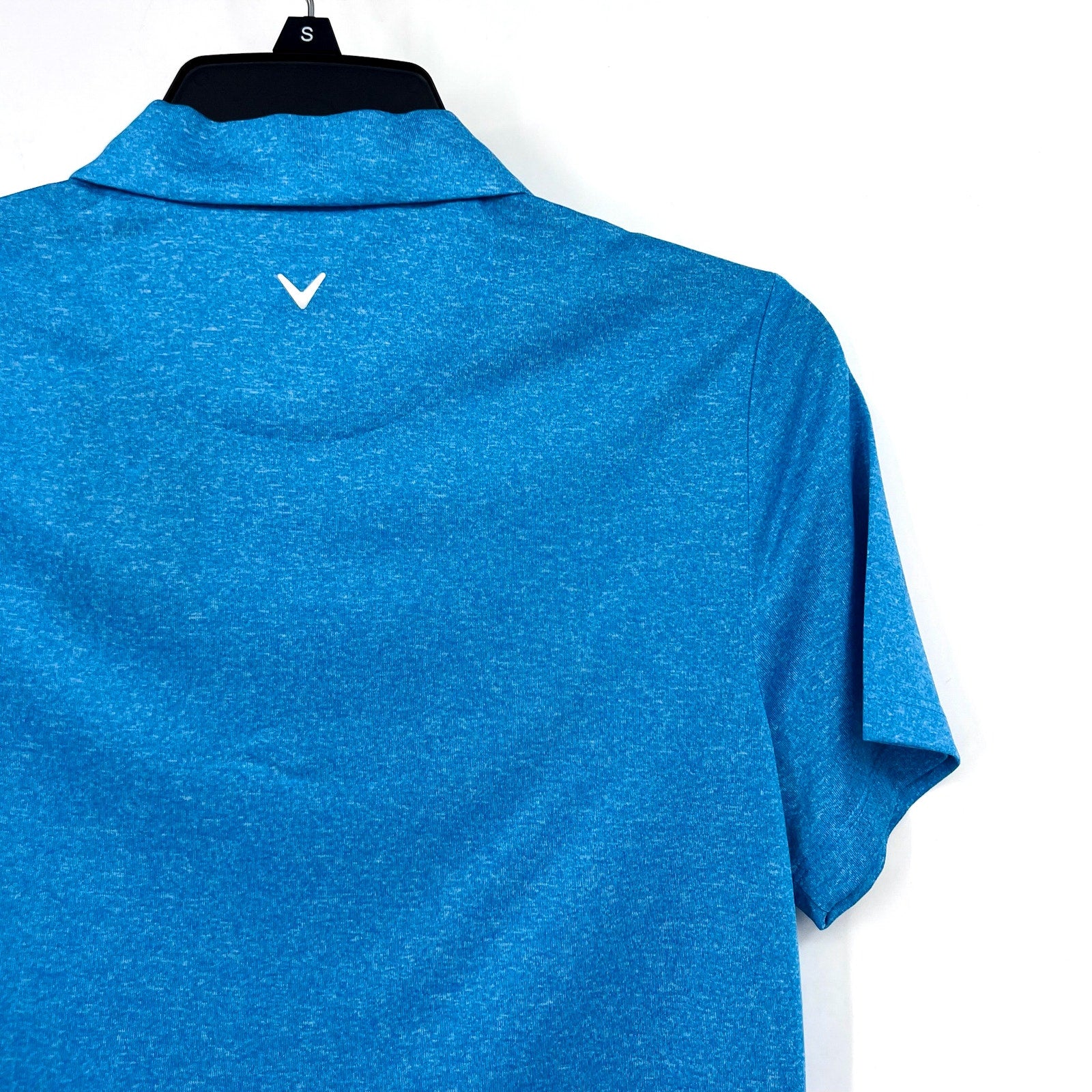 CALLAWAY Womens 1//4 Zip Short Sleeve Golf Polo Shirt Small Blue Sea Heather NWT