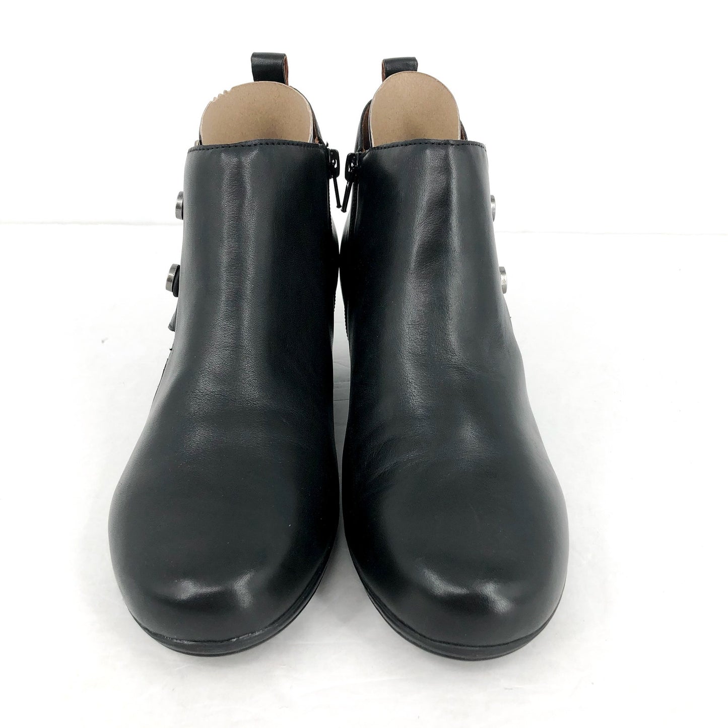 Cobb Hill Womens Larsa Ankle Bootie US 8 Wide EU 38.5 Black Leather NIB