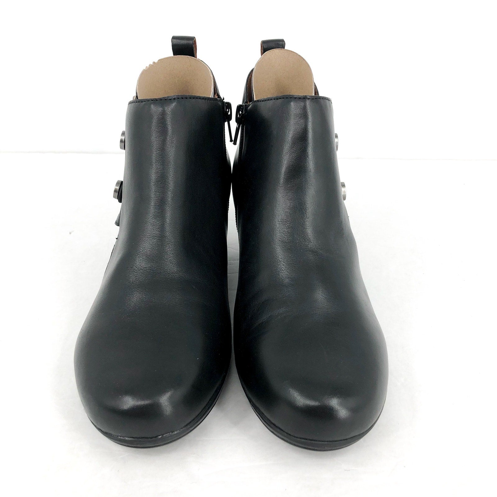 Cobb Hill Womens Larsa Ankle Bootie US 8 Wide EU 38.5 Black Leather NIB